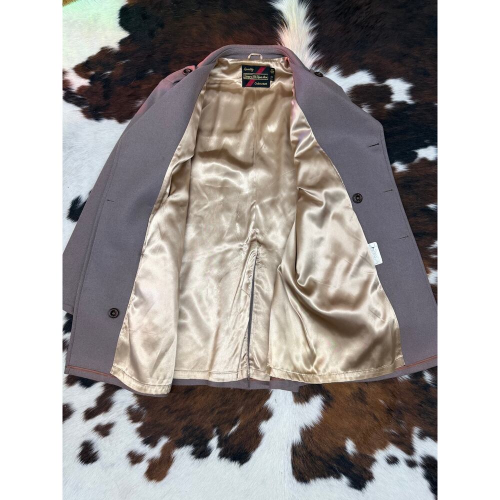 1950's SEARS USA taupe wool double breasted peacoat - Size 44 - Picture 3 of 9